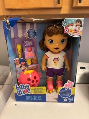 Baby Alive Roller Skate Doll in Purple Outfit with Pink Accessories NIB